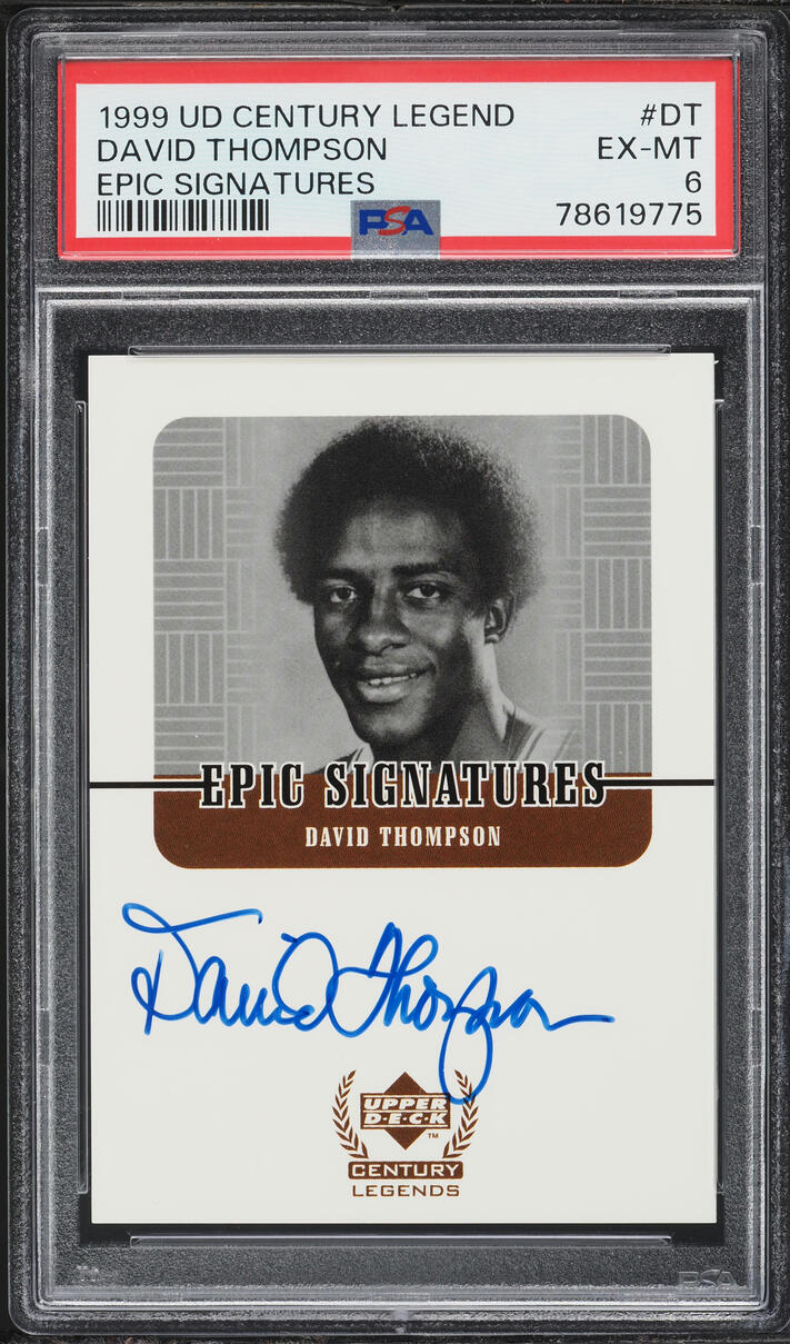 1999 Upper Deck Century Legends Epic Signatures David Thompson AUTO #DT PSA 6 EXMT