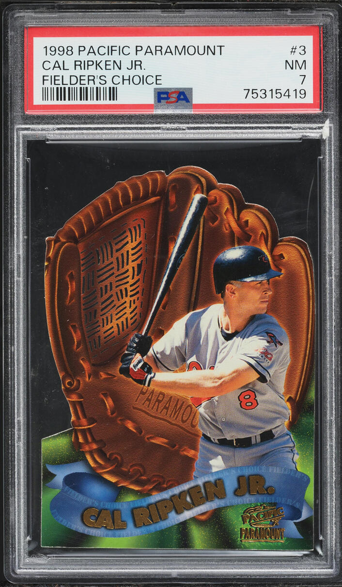 1998 Pacific Paramount Fielder's Choice Cal Ripken Jr. #3 PSA 7