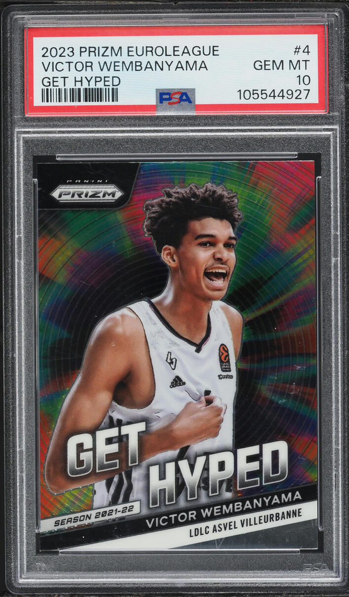 2023 Panini Prizm EuroLeague Get Hyped Victor Wembanyama ROOKIE #4 PSA 10 GEM MINT