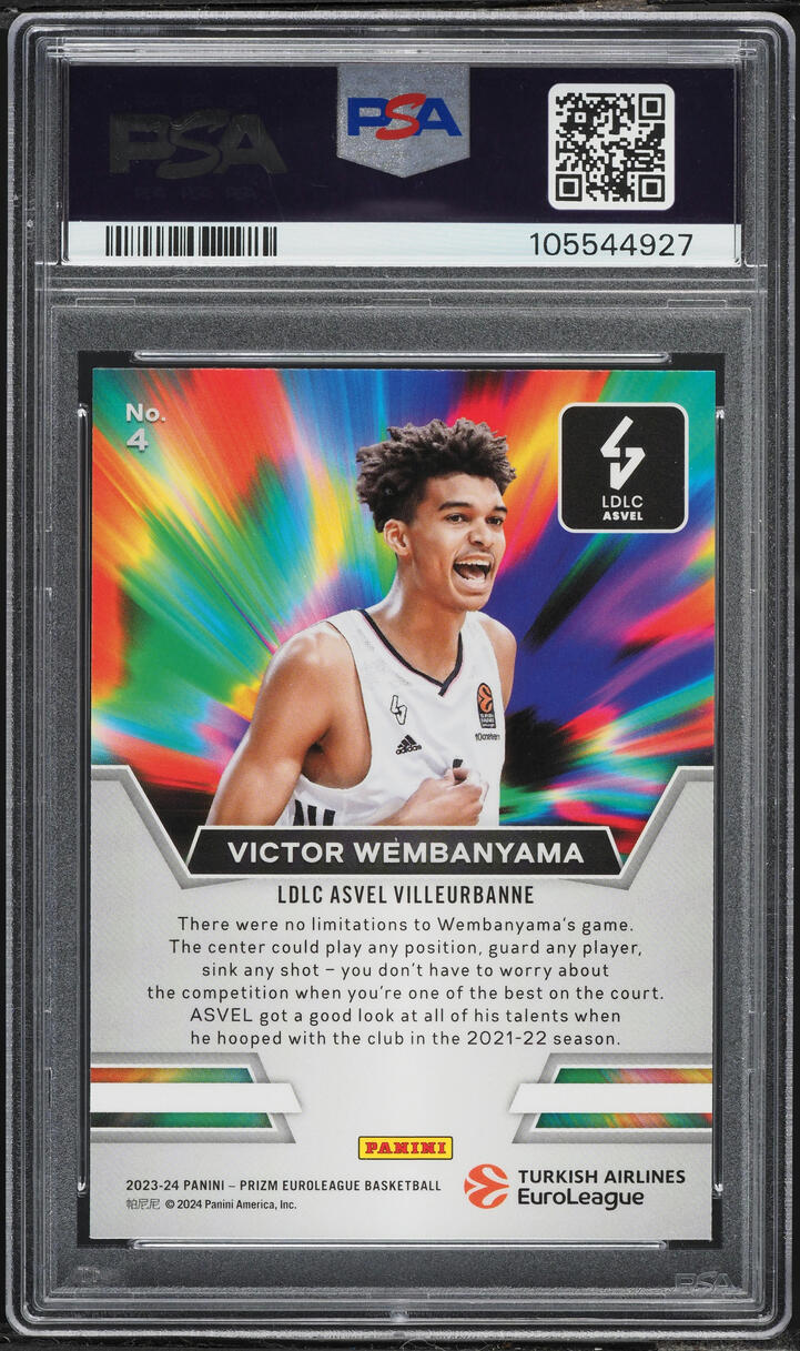 2023 Panini Prizm EuroLeague Get Hyped Victor Wembanyama ROOKIE #4 PSA 10 GEM MINT