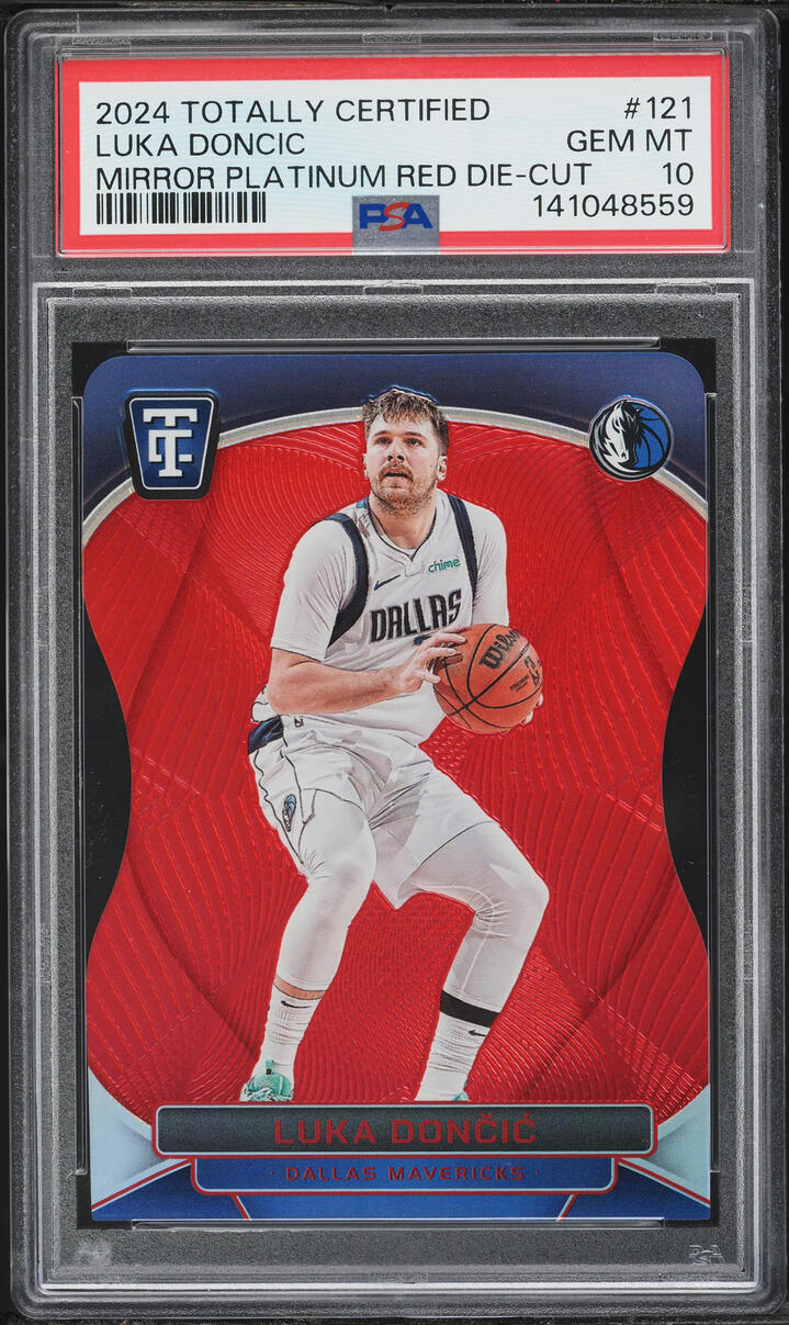 2024 Panini Totally Certified Mirror Platinum Red Die-Cut Luka