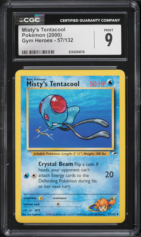 misty's tentacool pokemon card 2000 Gym Heroes #57 CGC 9 MINT on Fanatics Collect Misty's Tentacool (57) 57/132 Price