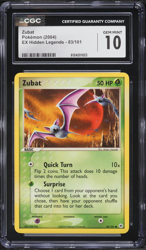 2004 Pokemon EX Hidden Legends Zubat #83 CGC 10 GEM MINT