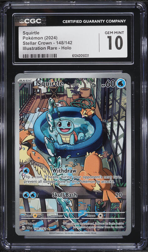 2024 Pokemon Scarlet & Violet Stellar Crown IR Squirtle #148 CGC 10 GEM MINT
