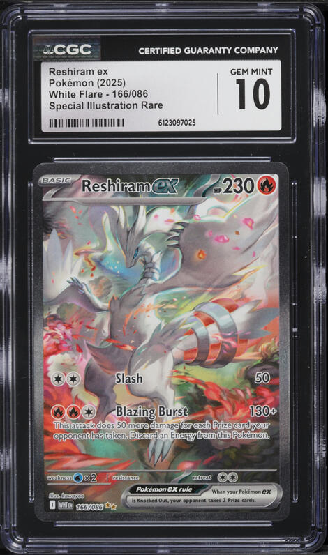 2025 Pokemon Japanese SV White Flare SAR Reshiram ex #168 CGC 10 PRISTINE on Fanatics Collect 2025 Pokemon Japanese SV White Flare SAR Reshiram ex #168 CGC 10 PRISTINE on Fanatics Collect