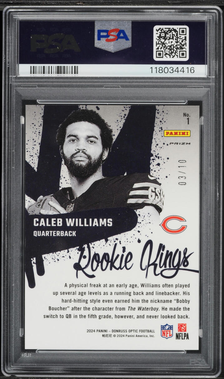 2024 Donruss Optic Rookie Kings Gold Caleb Williams ROOKIE /10 #1 PSA 9 MINT