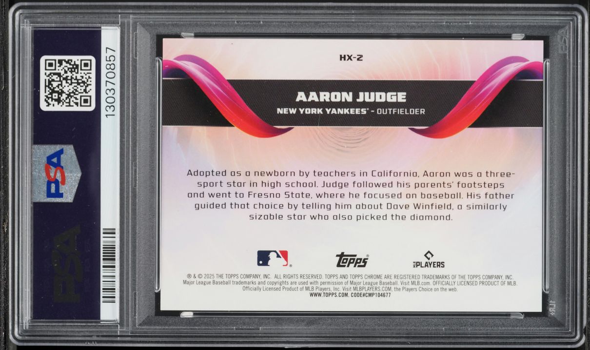 2025 Topps Chrome Helix Aaron Judge #HX2 PSA 9 MINT
