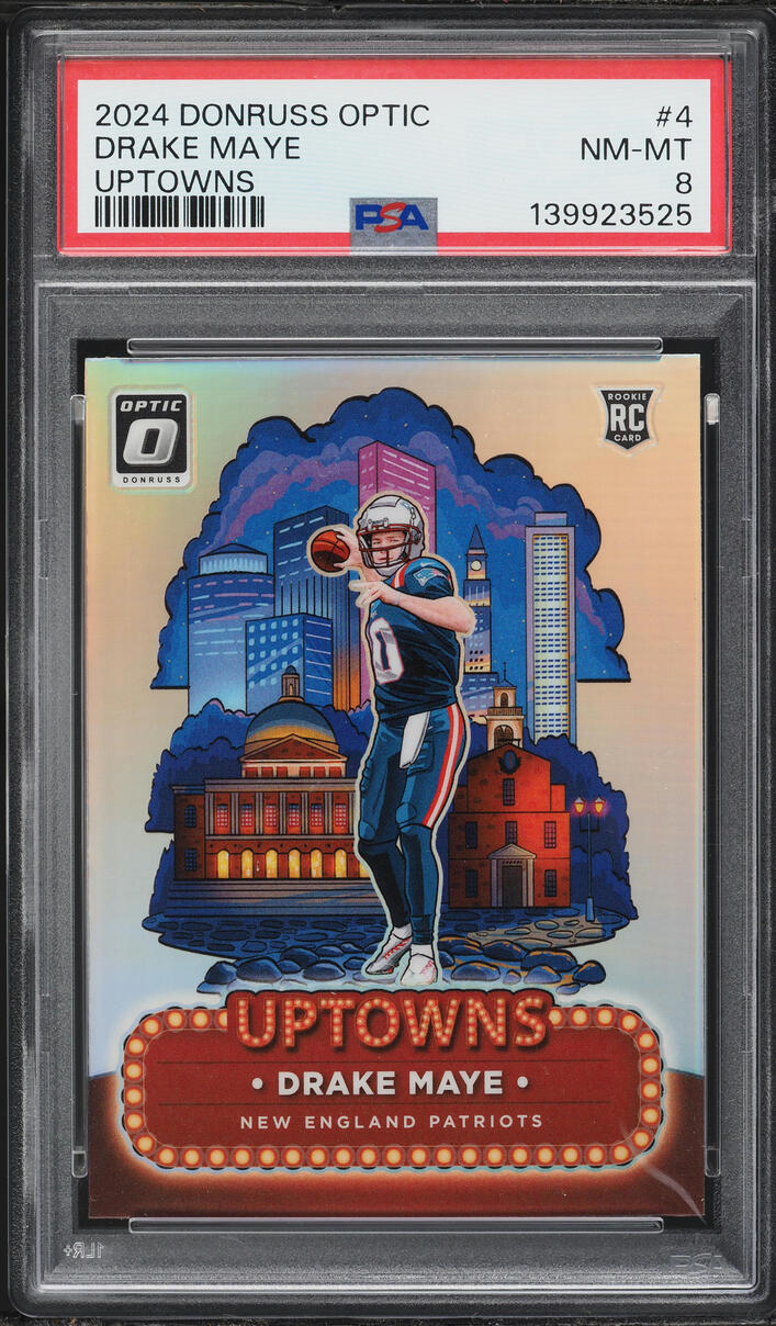 2024 Donruss Optic Uptowns Prizm Drake Maye ROOKIE #4 PSA 8 NM-MT