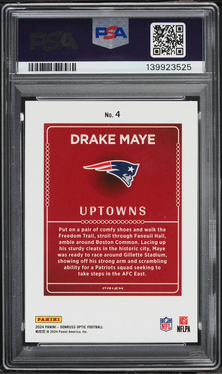 2024 Donruss Optic Uptowns Prizm Drake Maye ROOKIE #4 PSA 8 NM-MT