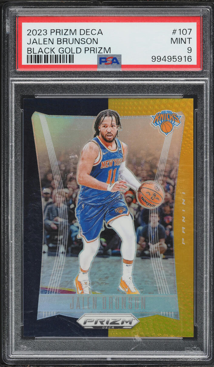 2023 Panini Prizm Deca Basketball Black Gold Jalen Brunson #107