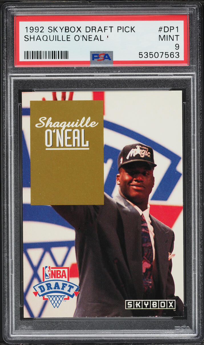 1992 Skybox Draft Pick Shaquille O'Neal ROOKIE #DP1 PSA 9 MINT