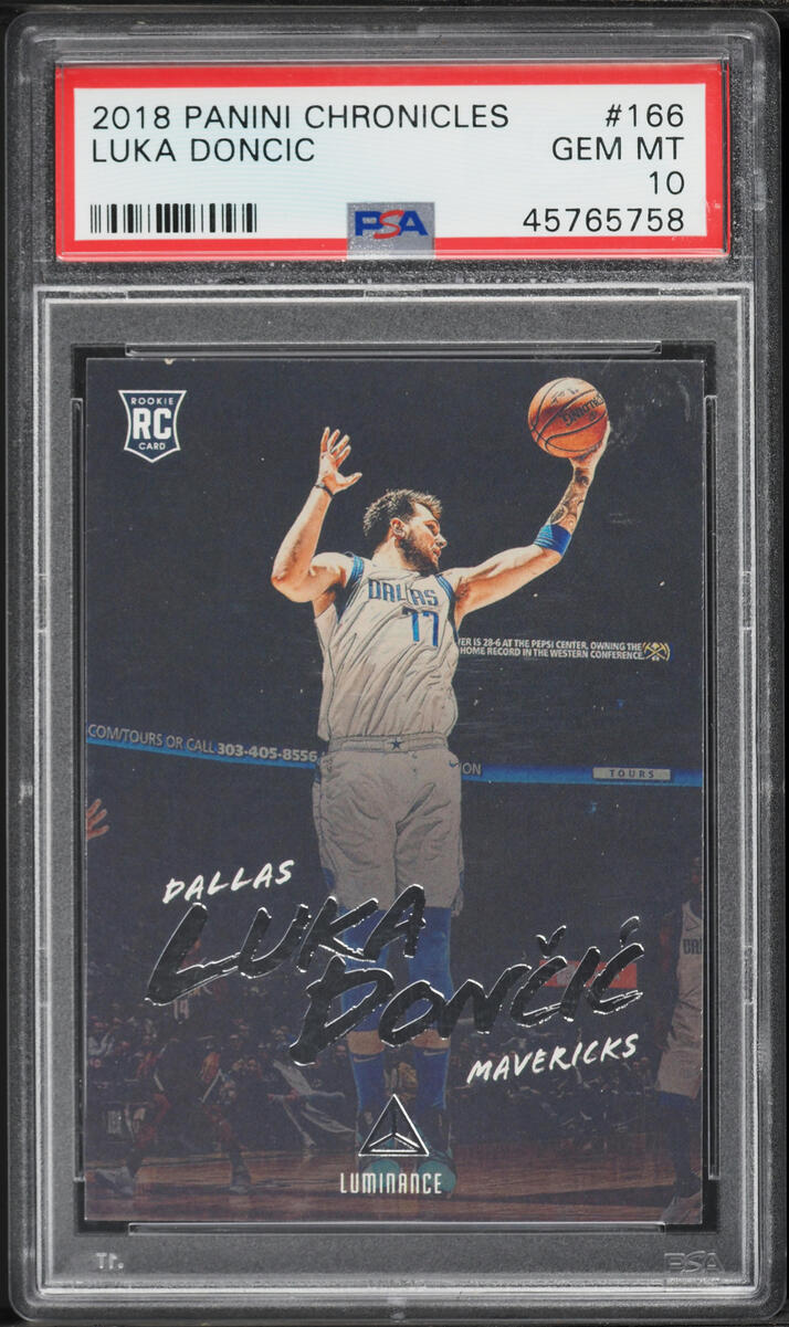 2018 Panini Chronicles Luminance Luka Doncic ROOKIE #166 PSA 10 GEM MINT