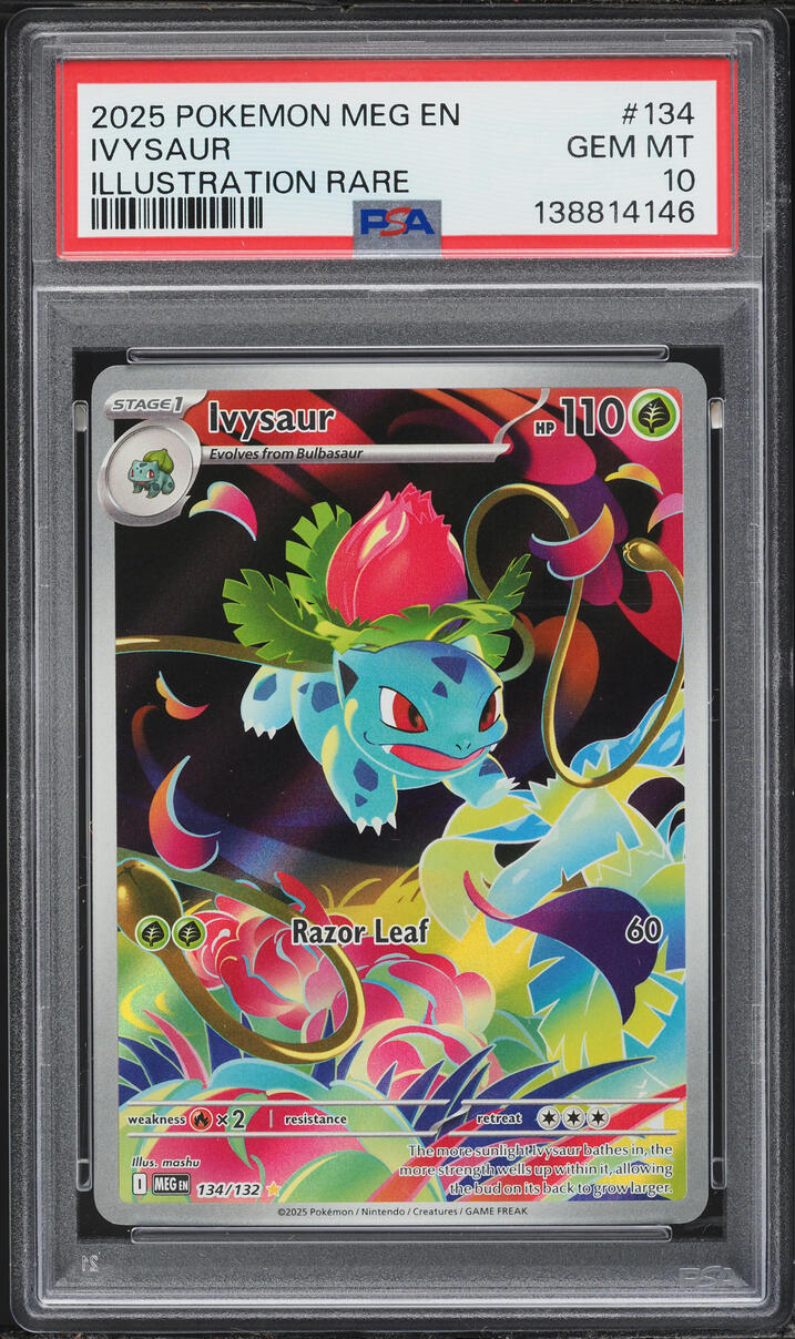2025 Pokemon Mega Evolution IR Ivysaur #134 PSA 10 GEM MINT
