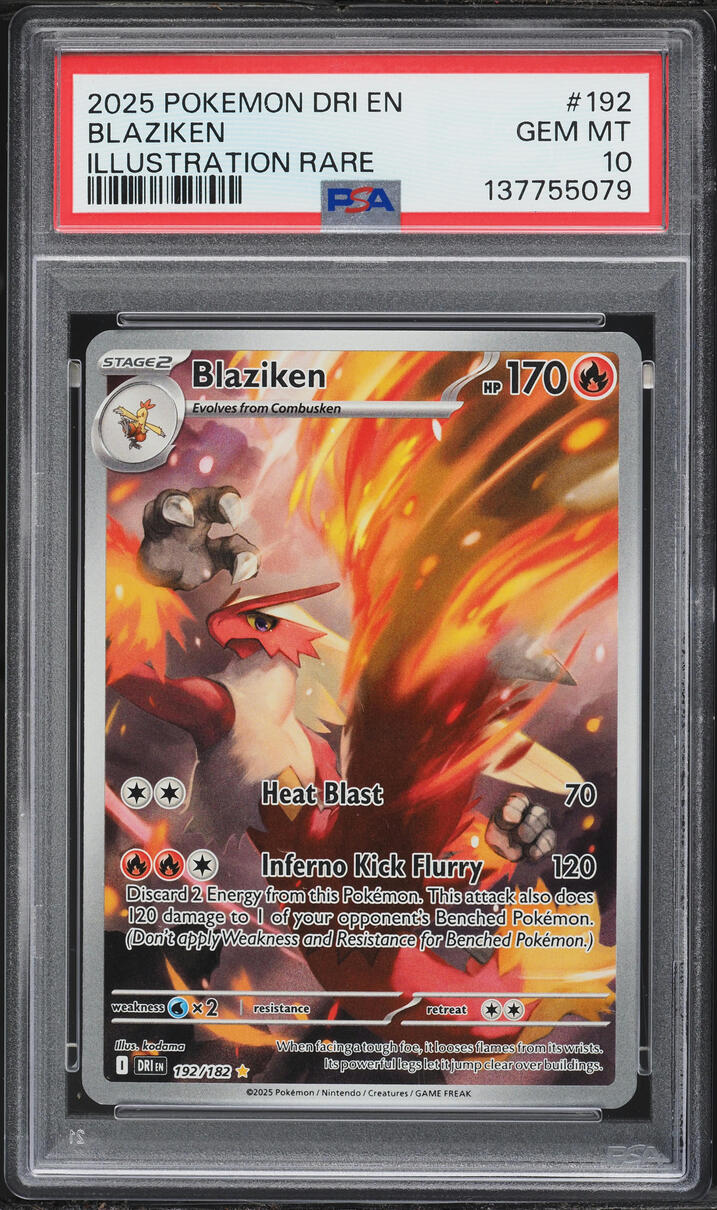2025 Pokemon Scarlet & Violet Destined Rivals IR Blaziken #192 PSA 10 GEM MINT