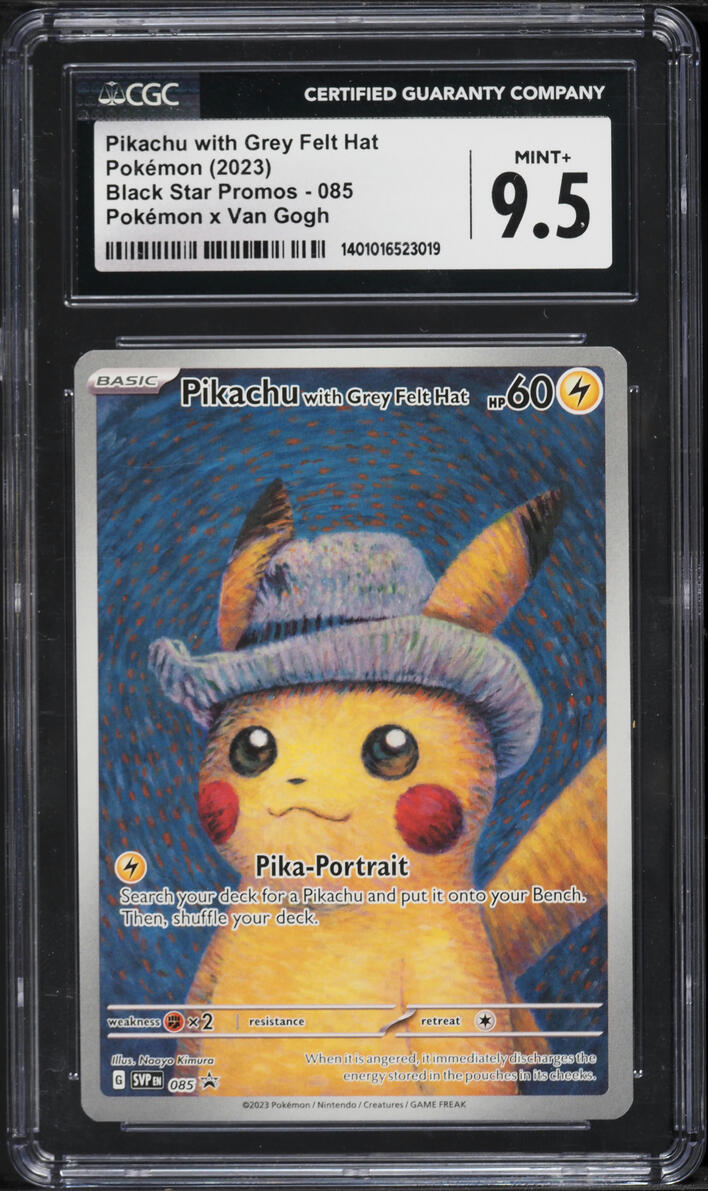2023 Pokemon SV Promo X Van Gogh Full Art Pikachu With Grey Felt Hat #85 CGC 9.5 MINT+