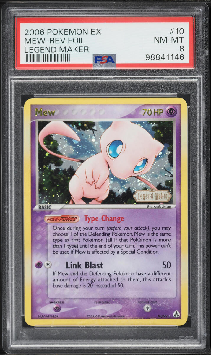 2006 Pokemon EX Legend Maker Reverse Holo Mew #10 PSA 8 NM-MT