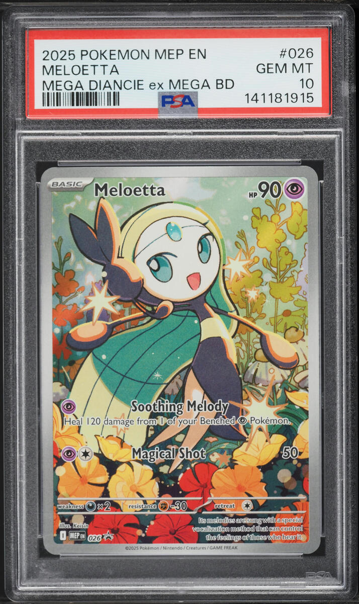 2025 Pokemon Mega Evolution Promo Mega Diancie Ex Battle Deck Alt Art Meloetta #26 PSA 10 GEM