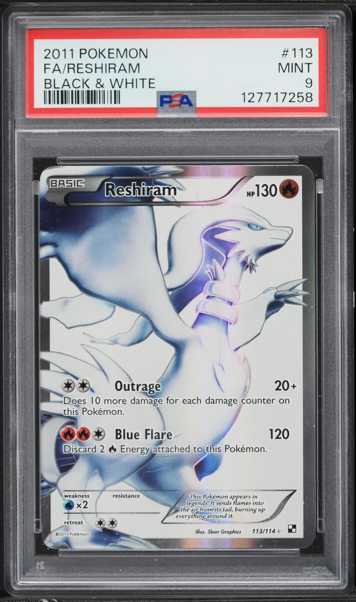 2011 Pokemon Black & White Full Art Reshiram #113 PSA 9 MINT