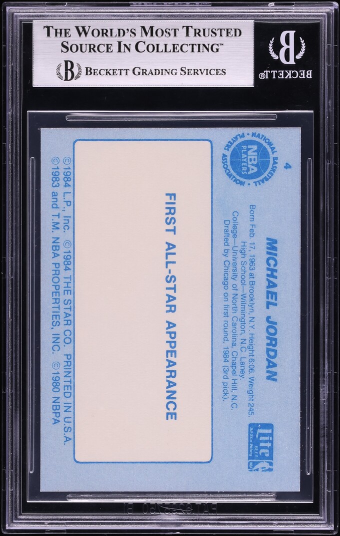 1985 Star Lite All-Stars Michael Jordan ROOKIE #4 BGS 9 MINT