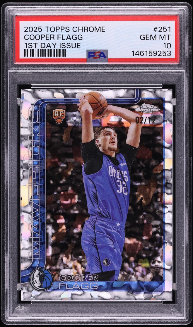 2025 Topps Chrome 1st Day Issue Cooper Flagg ROOKIE /12 #251 PSA 10 GEM MINT