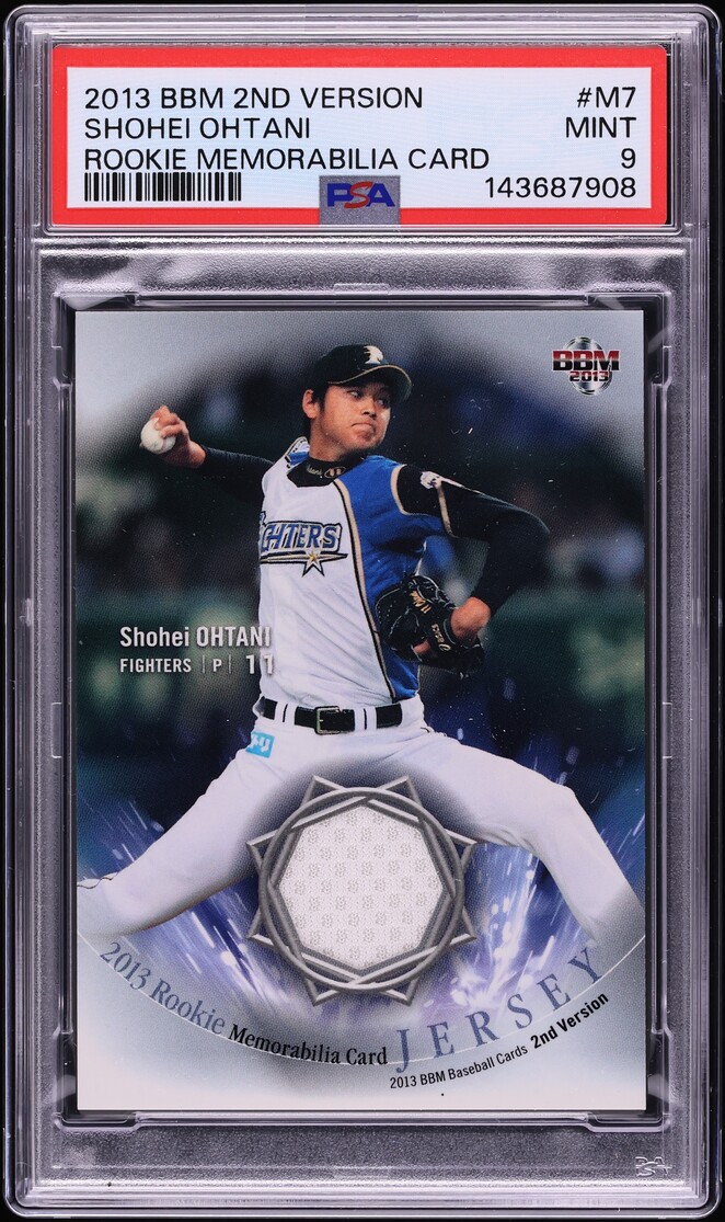 2013 BBM 2nd Version Shohei Ohtani ROOKIE PATCH /100 #M7 PSA 9 MINT
