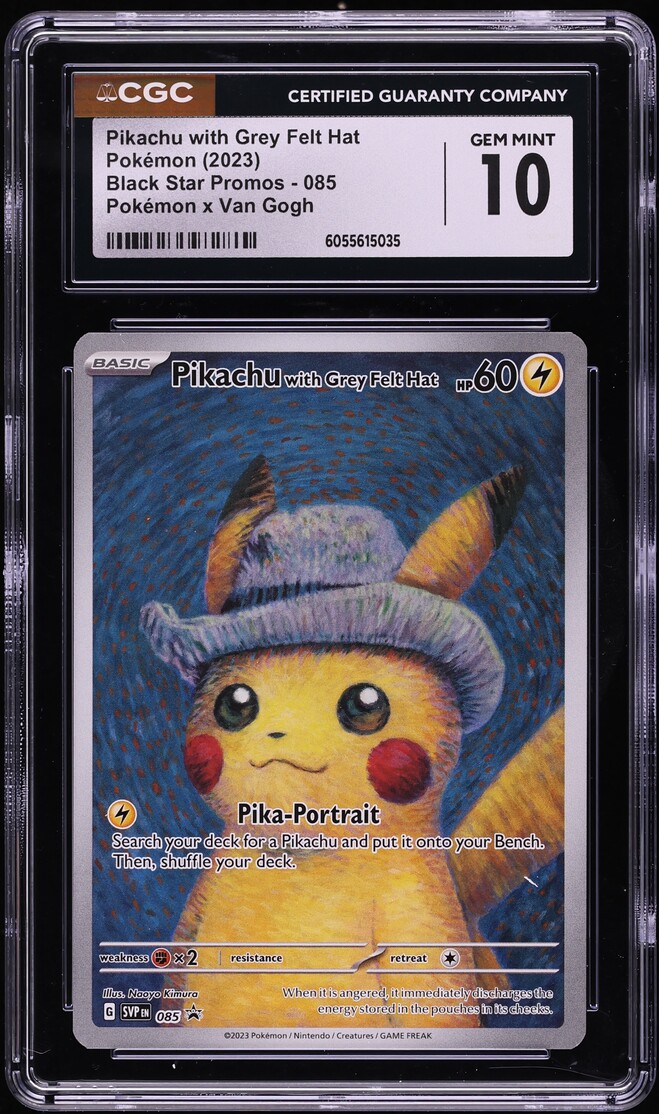 2023 Pokemon SV Promo X Van Gogh Full Art Pikachu With Grey Felt Hat #85 CGC 10 GEM MINT