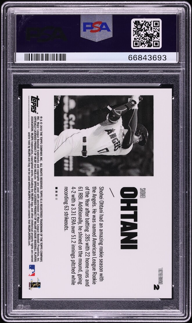 2018 Topps Cyber Weekend Promo Shohei Ohtani ROOKIE #2 PSA 10 GEM MINT