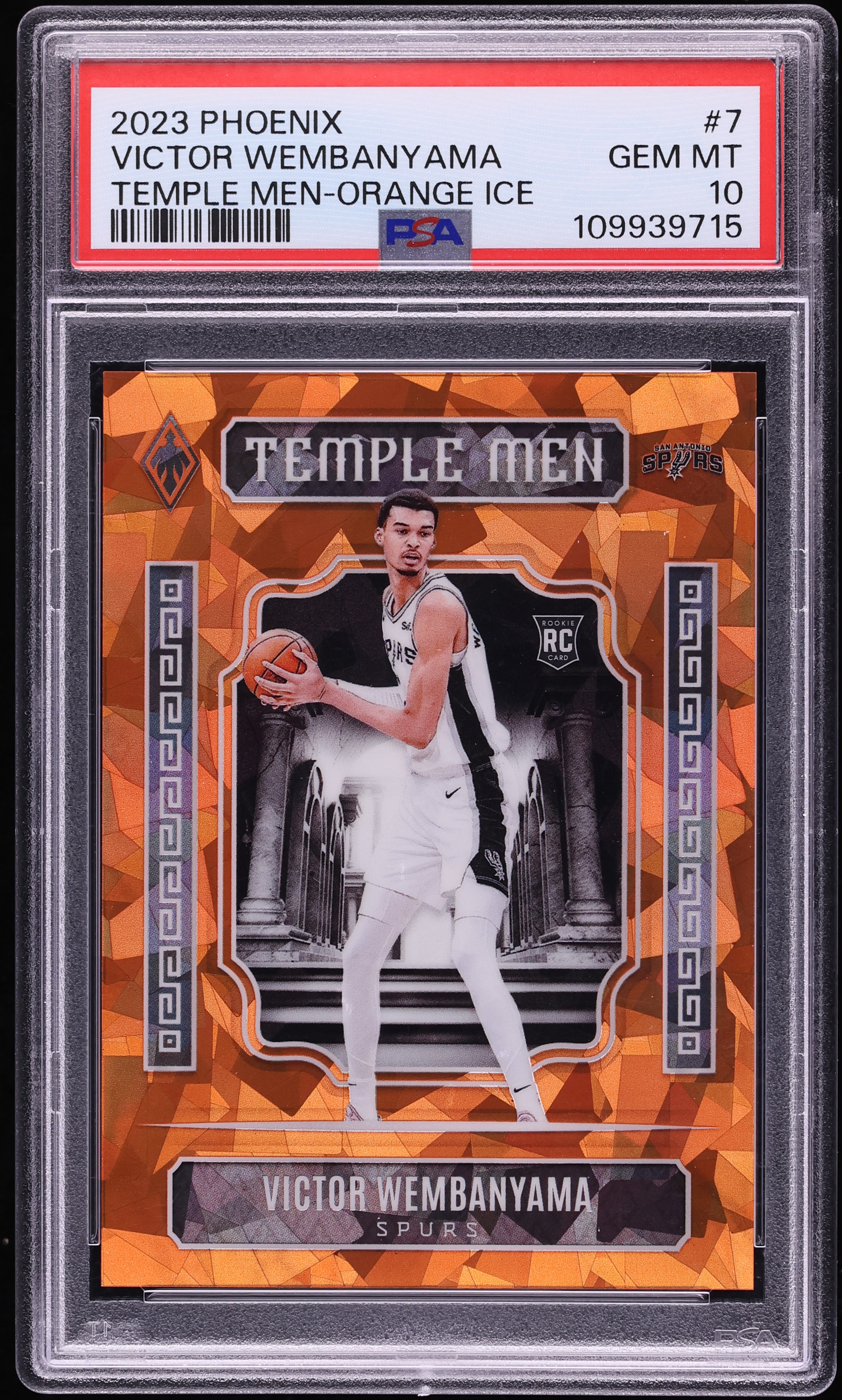 2023 Panini Phoenix Temple Men Orange Ice Victor Wembanyama ROOKIE