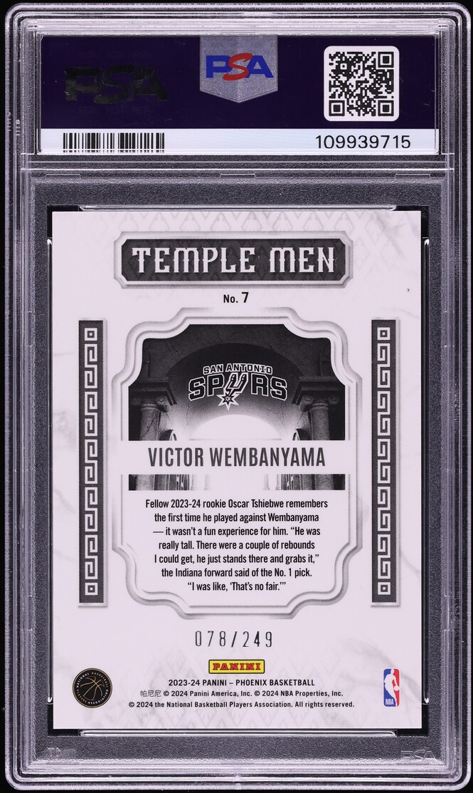 2023 Panini Phoenix Temple Men Orange Ice Victor Wembanyama ROOKIE