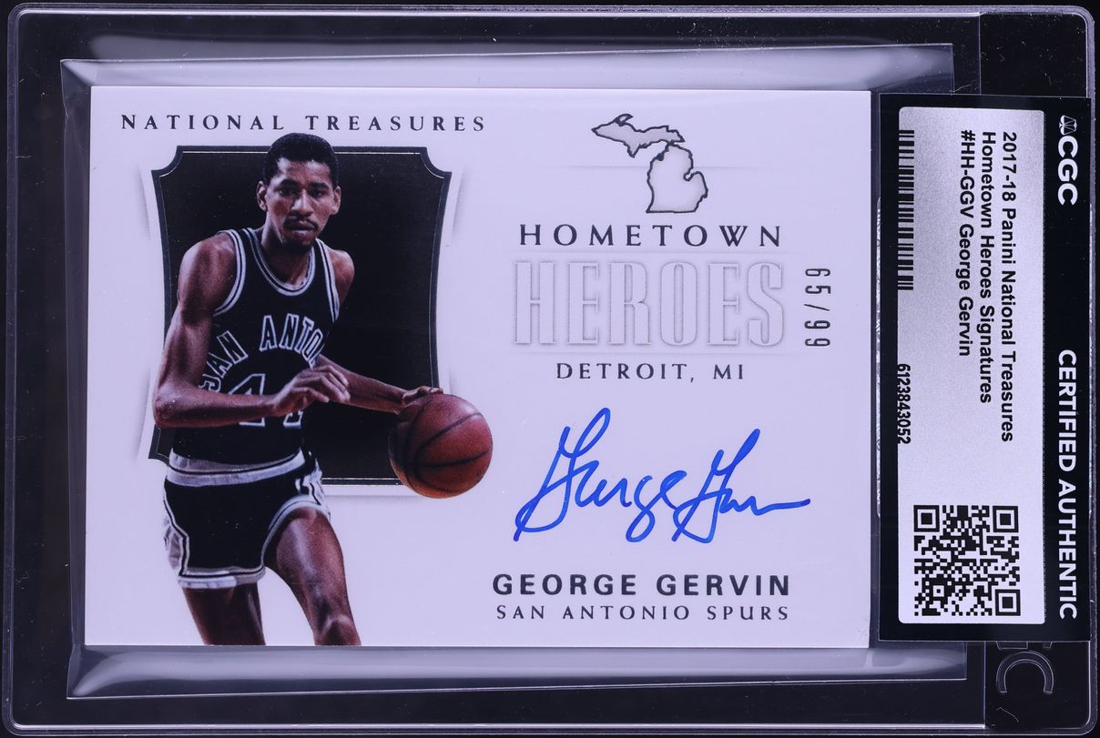 2017 National Treasures Hometown Heroes George Gervin AUTO /99 #HH-GGV CGC AUTH