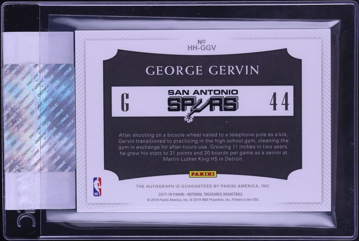 2017 National Treasures Hometown Heroes George Gervin AUTO /99 #HH-GGV CGC AUTH
