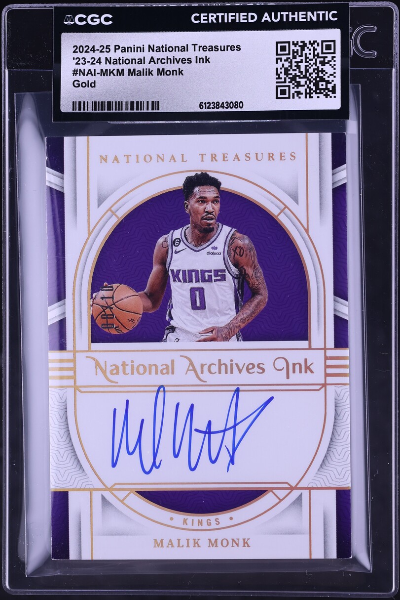 2024 National Treasures '23-24 National Archives Ink Gold Malik Monk AUTO /10 #NAI-MKM CGC AUTH