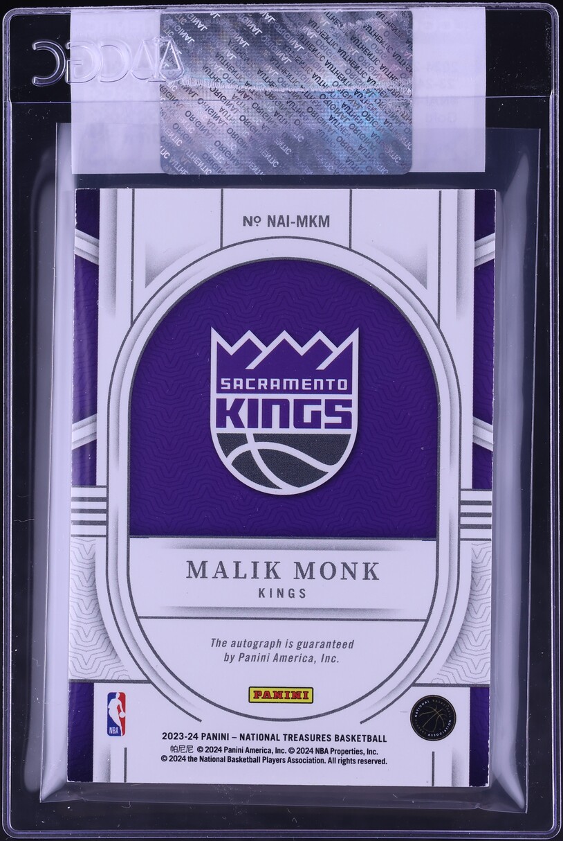 2024 National Treasures '23-24 National Archives Ink Gold Malik Monk AUTO /10 #NAI-MKM CGC AUTH