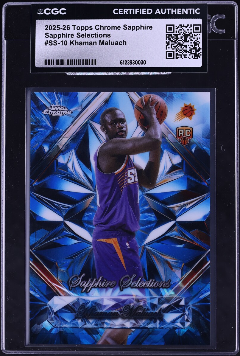 2025 Topps Chrome Sapphire Selections Khaman Maluach ROOKIE #SS-10 CGC AUTH