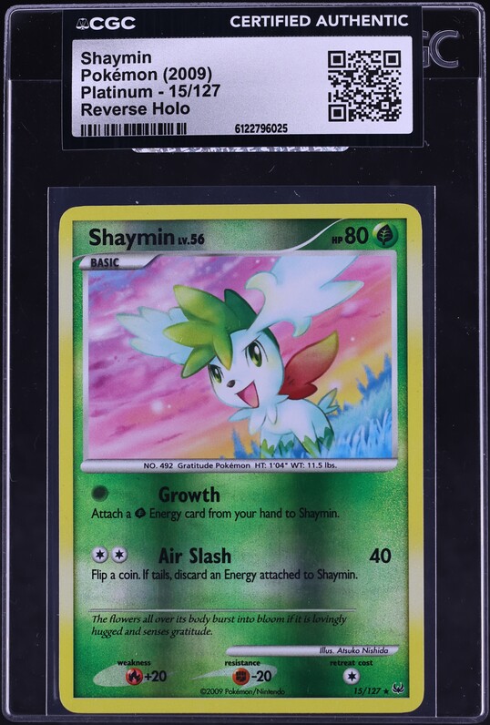 2009 Pokemon Platinum Reverse Holo Shaymin #15 CGC AUTH