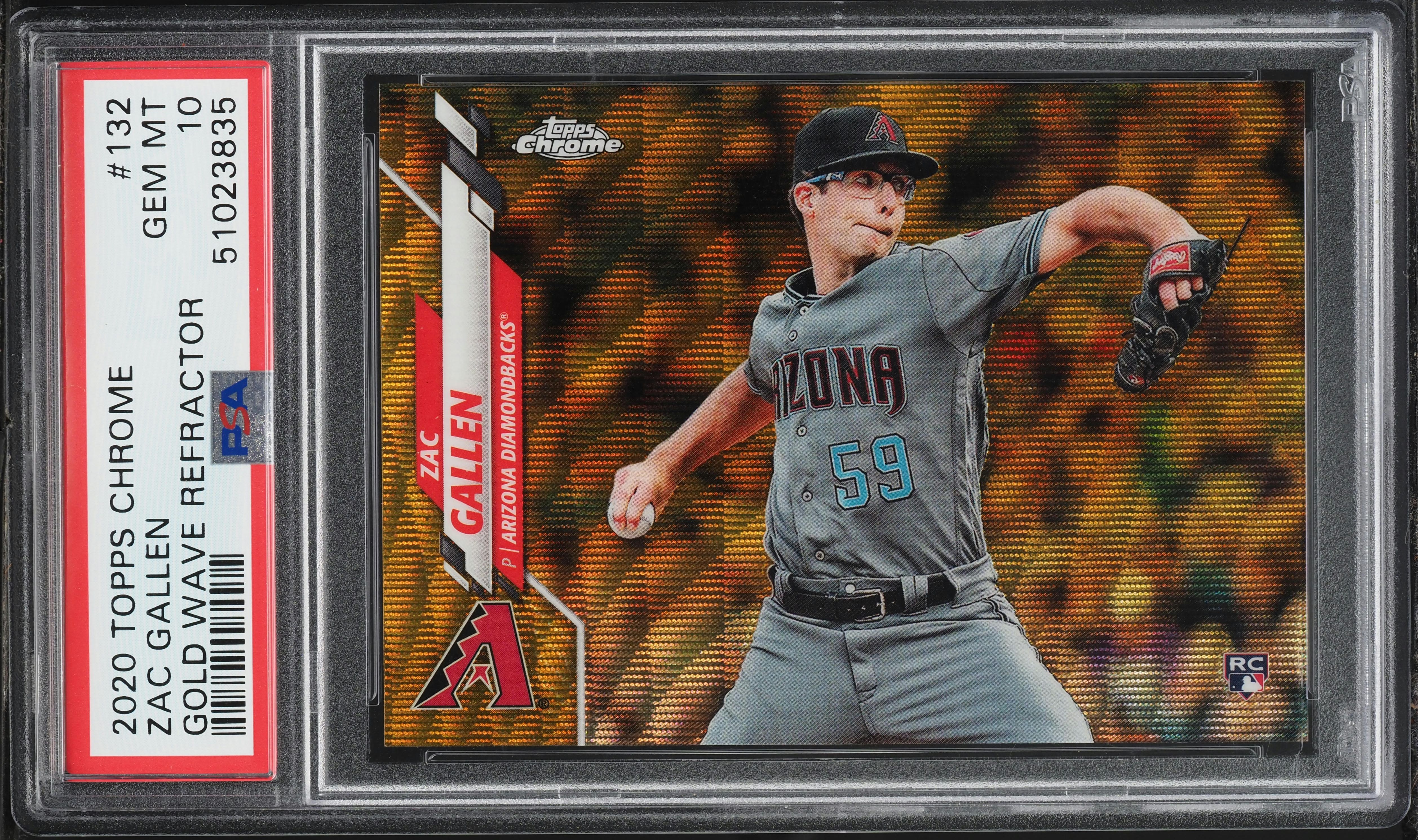 2020 Topps Chrome Gold Wave Refractor Zac Gallen ROOKIE /50 #132