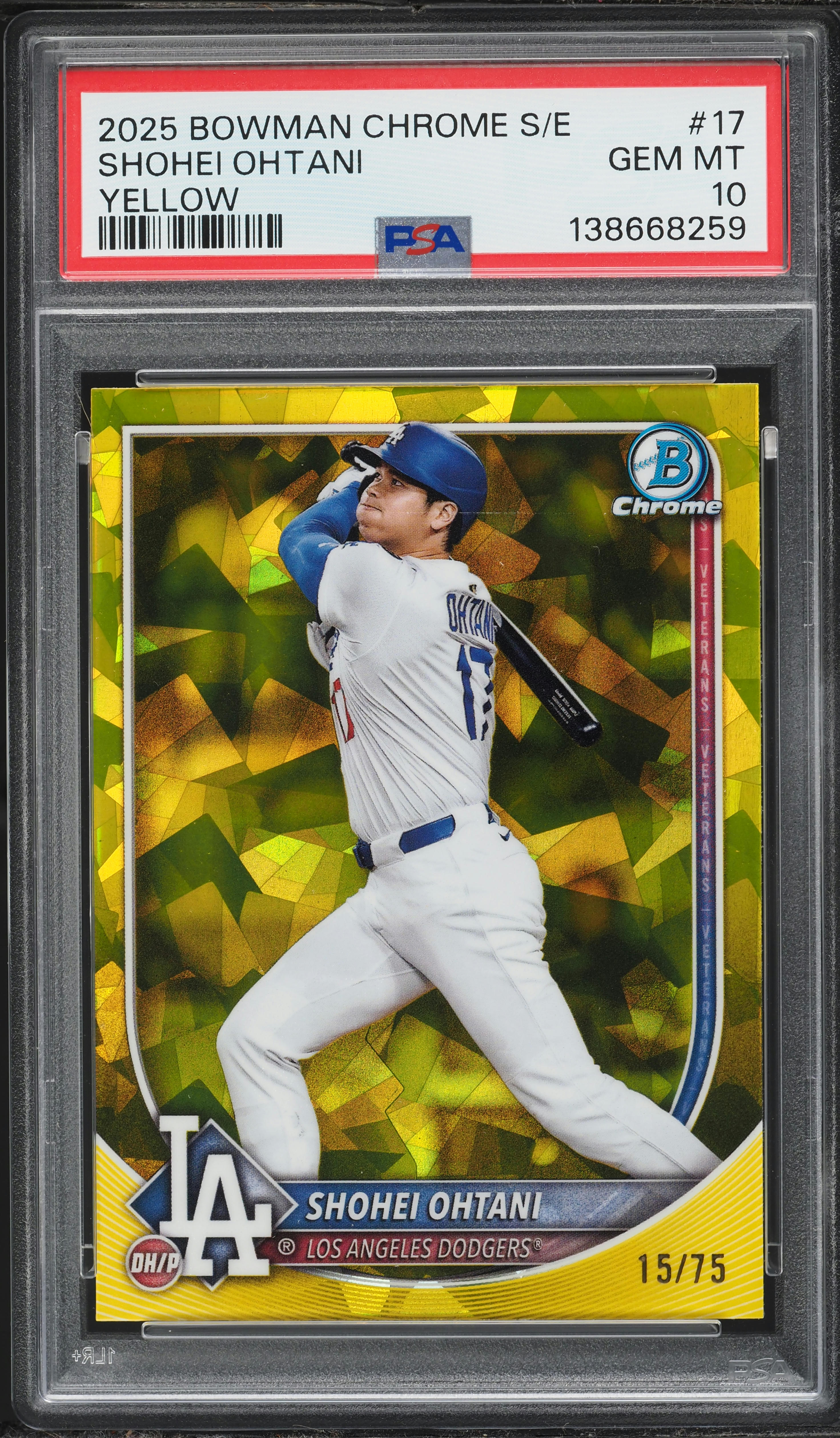 2025 Bowman Chrome Sapphire Edition Yellow Shohei Ohtani /75 #17