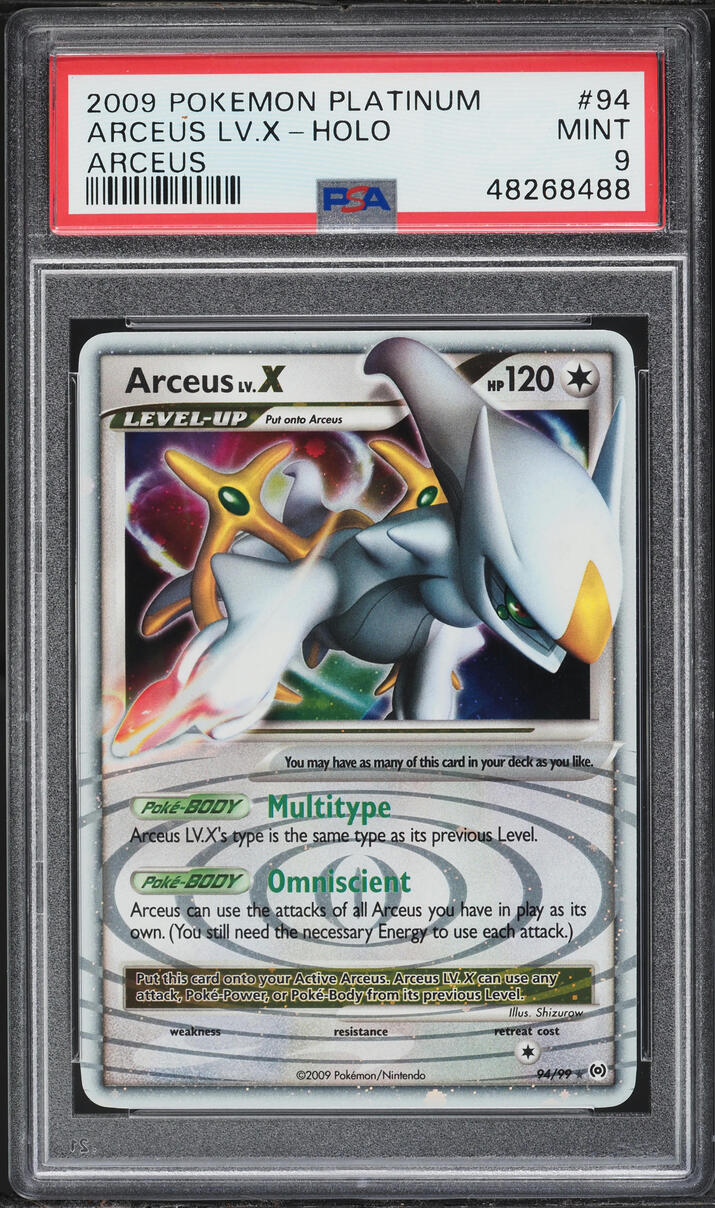2009 Pokemon Platinum Holo Arceus LV.X #94 PSA 9 MINT