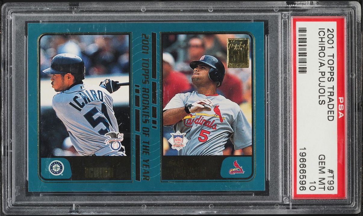2001 Topps Traded Ichiro Suzuki & Albert Pujols ROOKIE #T99 PSA 10 GEM MINT
