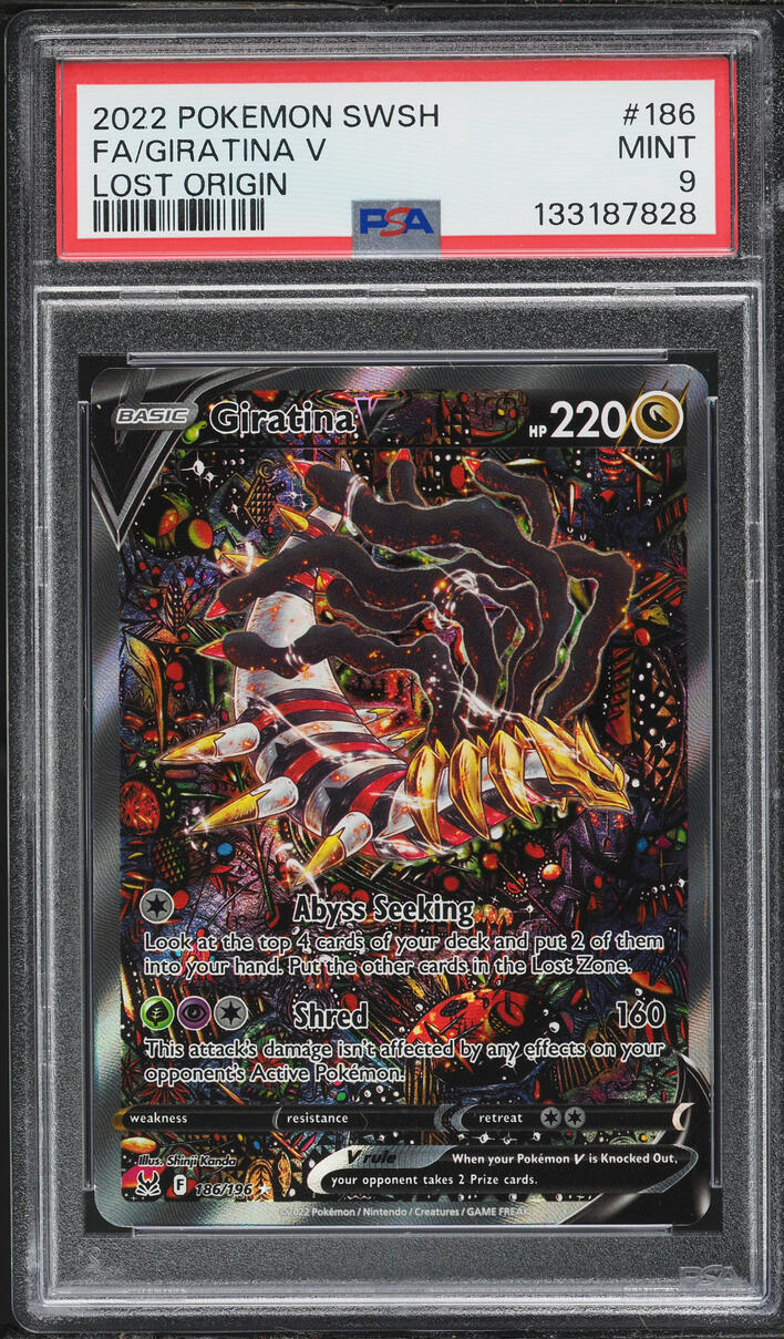 2022 Pokemon Sword & Shield Lost Origin Alt Art Giratina V #186 PSA 9 MINT