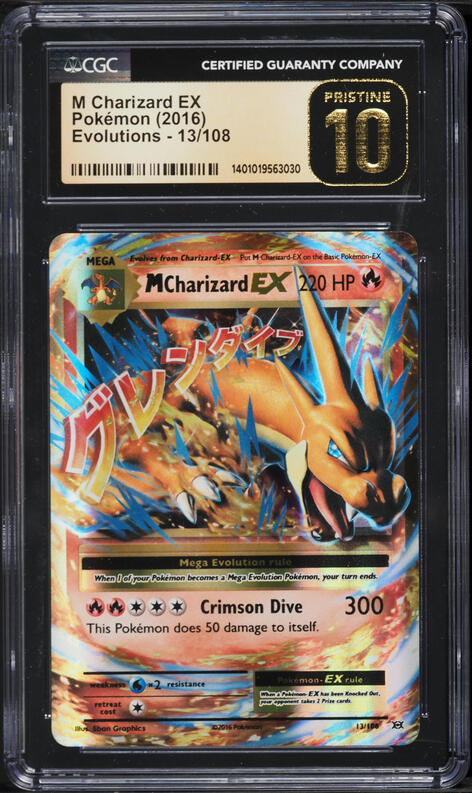 2016 Pokemon XY Evolutions Holo M Charizard EX #13 CGC 10 PRISTINE
