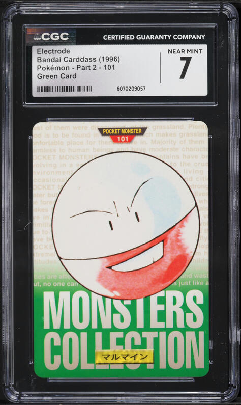 1996 Pokemon Japanese Bandai Carddass Part 2 Green Electrode #101 CGC 7 NRMT
