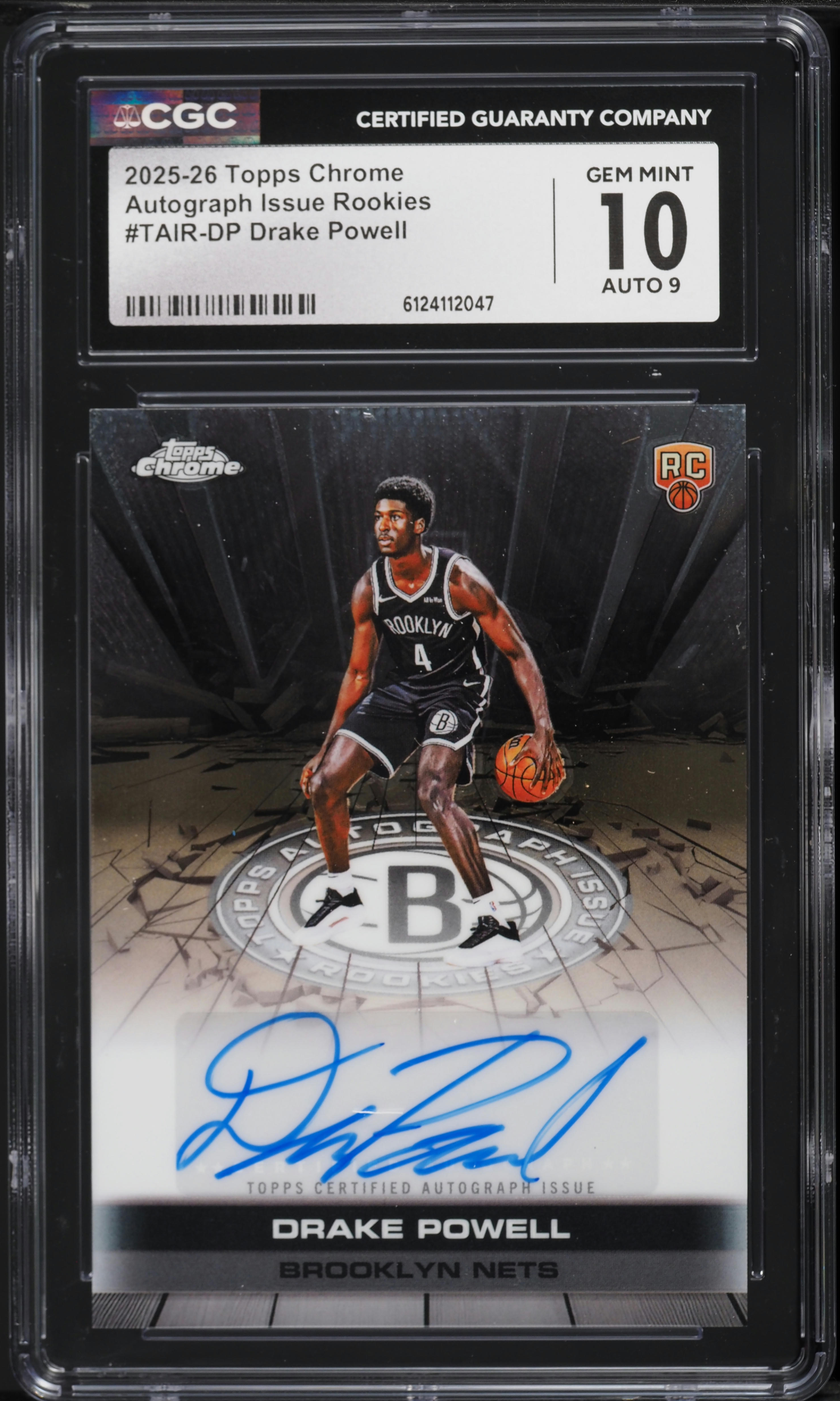 2025 Topps Chrome Issue Drake Powell ROOKIE AUTO #TAIR-DP CGC 10 