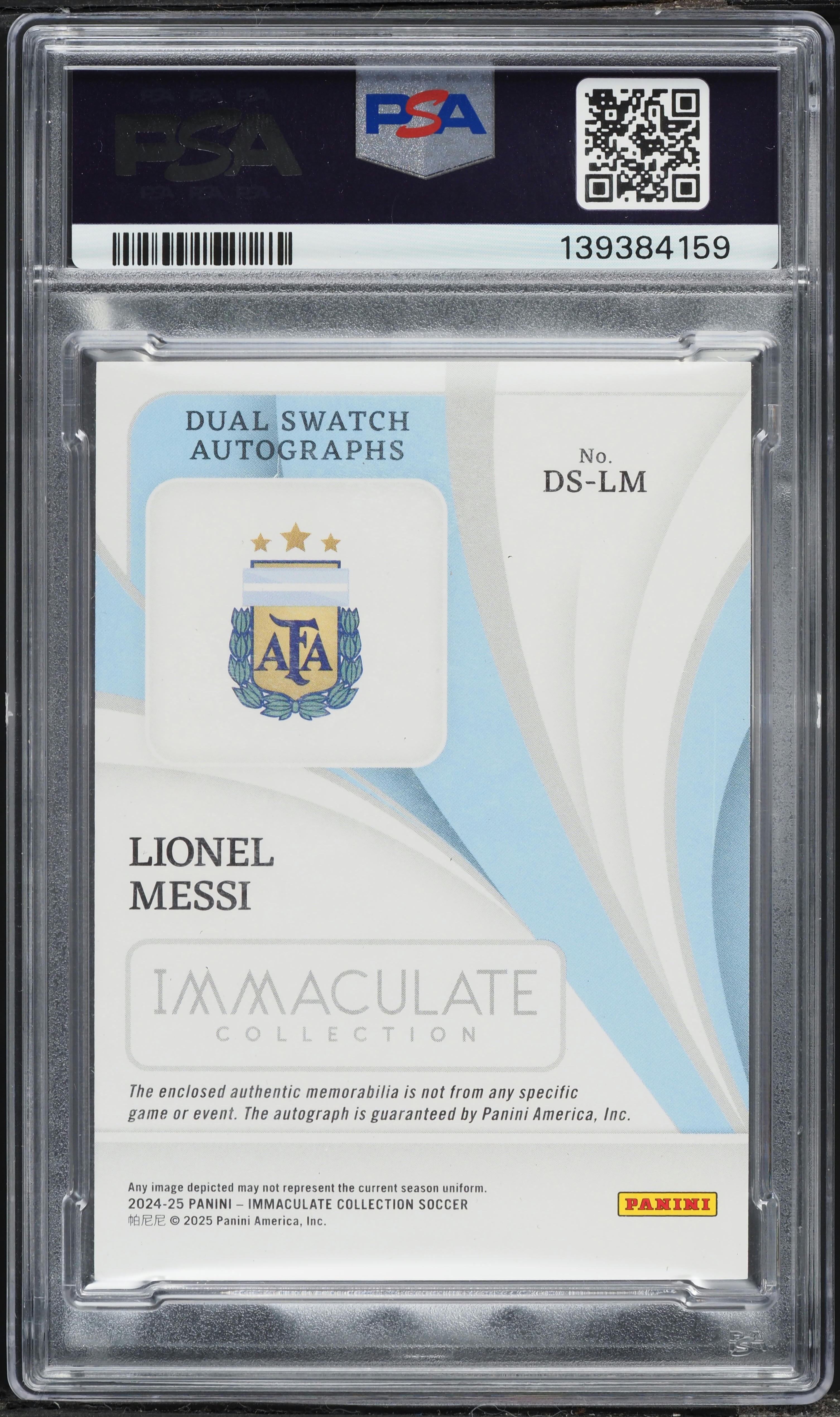 2024 Immaculate Collection Dual Lionel Messi PATCH AUTO /25 #DS-LM 