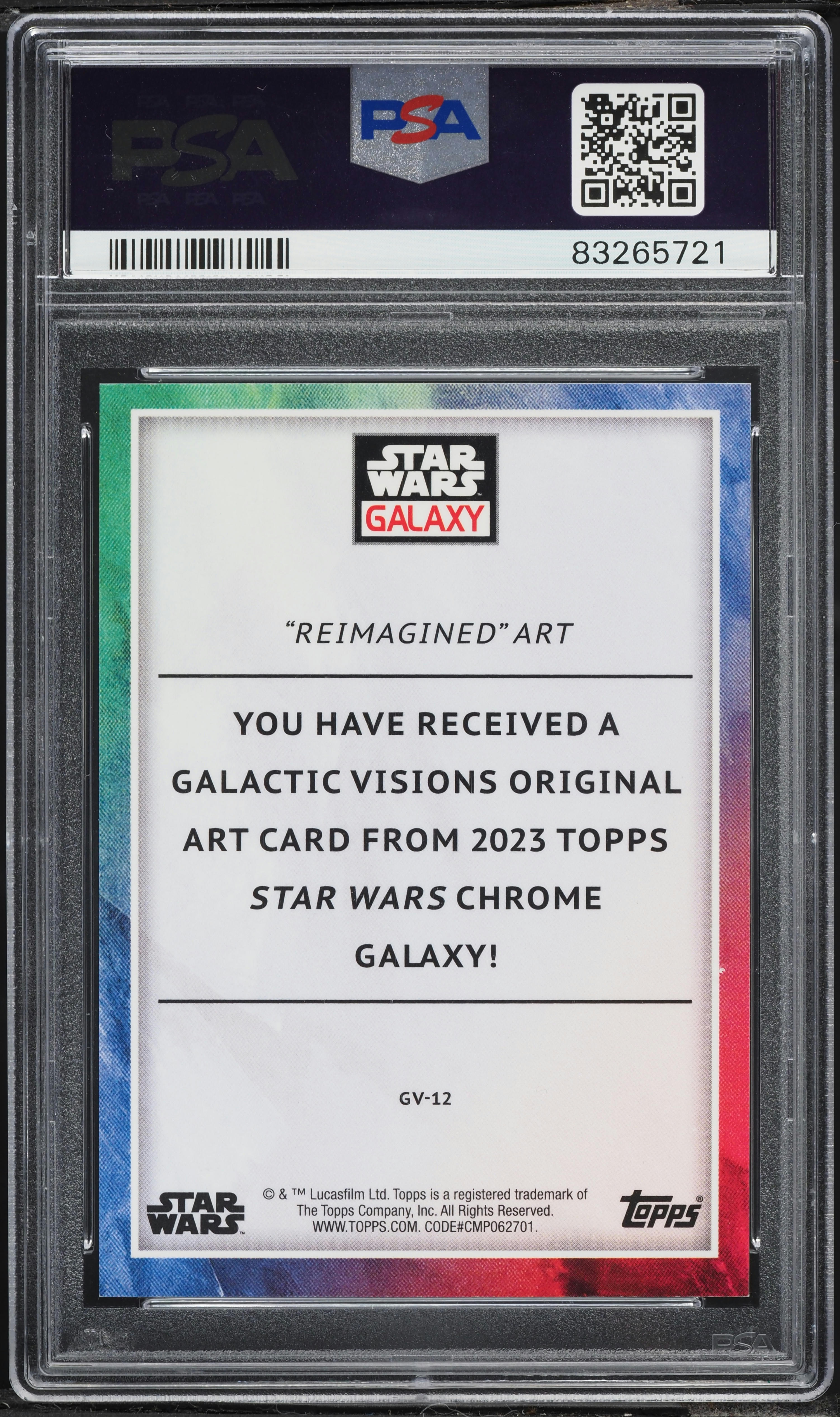 2023 Topps Star Wars Galaxy Galactic Visions Prism "Reimagined" Art /75 #GV-12 PSA 9 MINT on Fanatics Collect 2023 Topps Star Wars Galaxy Galactic Visions Prism "Reimagined" Art /75 #GV-12 PSA 9 MINT on Fanatics Collect