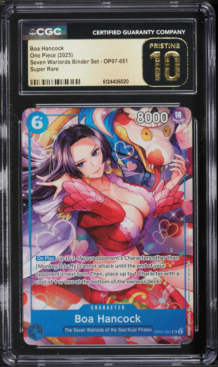 2025 One Piece Seven Warlords Binder Set SR Boa Hancock #OP07-051 CGC 10 PRISTINE