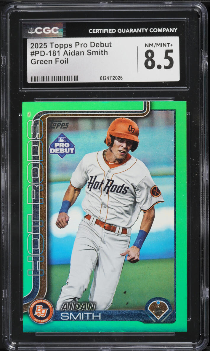 2025 Topps Pro Debut Green Foil Aidan Smith PROSPECT /99 #PD-181 CGC 8.5 NM-MT+