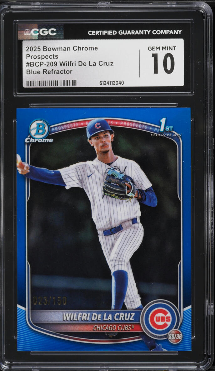 2025 Bowman Chrome Blue Refractor Wilfri De La Cruz PROSPECT /150