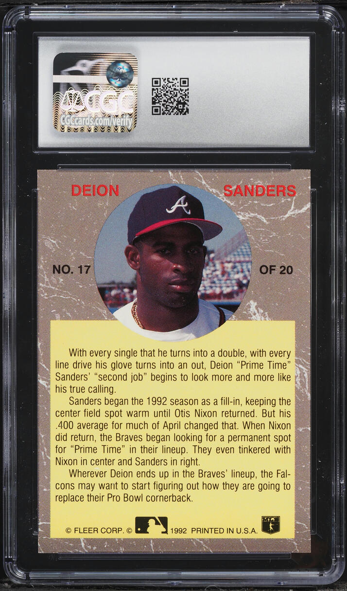 1992 Ultra All-Stars Deion Sanders #17 CGC 8 NM-MT