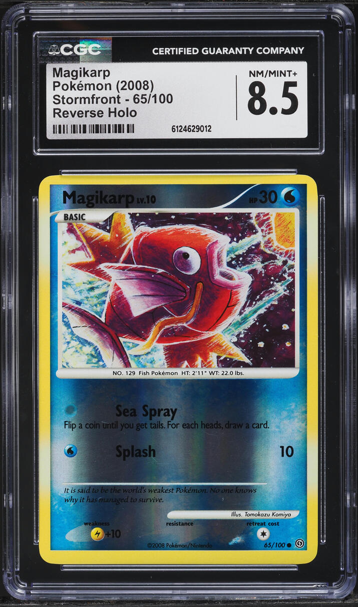 2008 Pokemon Diamond & Pearl Stormfront Reverse Holo Magikarp #65 CGC 8.5 NM-MT+
